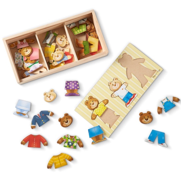 NEW, Melissa & Doug, Wooden Bear Family Dress-up Puzzle (Age 3+) - Picture 6 of 8